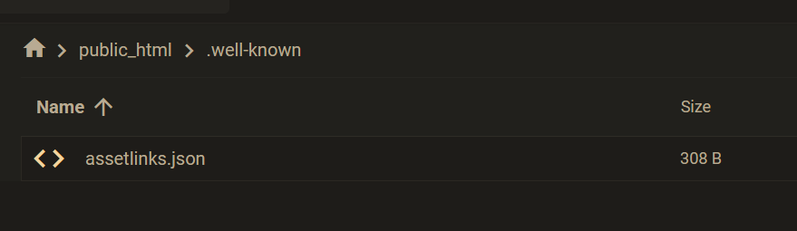 assetlinks.json file in folder