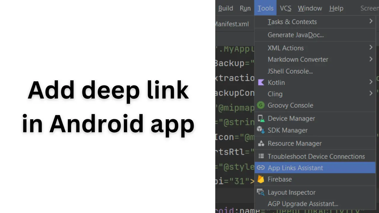 Add deep link Android app